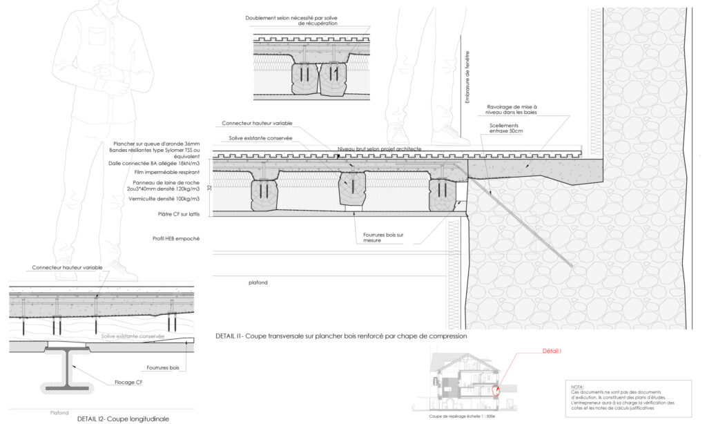 ©EQUILIBRE - Détails DWG pour le renforcement sismique des planchers de l'Archevéché d'Embrun